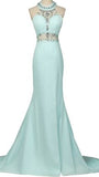 Elegant Beading Open Back Long Mermaid Prom Dresses Evening Dresses