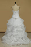 Wedding Dresses A Line Scalloped Neck Tulle With Ruffles And