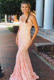 Prom Dresses Mermaid Lace Straps Sweep
