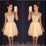 Beaded Homecoming dress Short Chiffon Cute Sleeveless Tulle Prom Dress