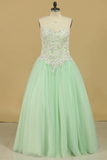 Quinceanera Dresses Sweetheart Ball Gown Tulle With Applique Floor