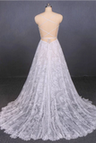 Spaghetti Straps Sweetheart Lace Wedding Dresses, Lace Bridal Dresses With Long