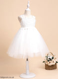 Dress Sleeveless Knee-length Ball-Gown/Princess Flower Girl Dresses Bow(s) Tulle Neckline Square Flower Girl With - Nadine