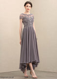 Bride With the Gloria Scoop Neck Sequins Mother A-Line Dress Mother of the Bride Dresses of Asymmetrical Beading Chiffon Lace