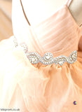 Flower Straps - Tulle With Floor-length Ball-Gown/Princess Dress Girl Sleeveless Ruffles/Bow(s)/Rhinestone Flower Girl Dresses Kimberly
