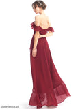 Neckline Silhouette Length Ruffle Fabric Embellishment SplitFront Asymmetrical Off-the-Shoulder A-Line Roberta Bridesmaid Dresses