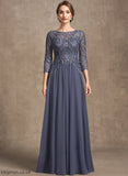 of A-Line Floor-Length Bride Brenna Neck Dress Mother of the Bride Dresses Mother the Lace Scoop Chiffon