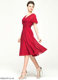 Chiffon of Knee-Length A-Line the V-neck Ruffle With Mother of the Bride Dresses Bride Mother Callie Dress