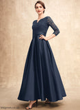Satin Lace Deanna of V-neck With Bride Beading Mother of the Bride Dresses Dress A-Line Ankle-Length the Mother