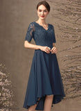 Sequins Dress V-neck Bride A-Line With of Asymmetrical the Kara Lace Mother of the Bride Dresses Mother Chiffon