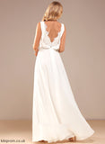 Wedding V-neck Chiffon Ainsley A-Line Lace Wedding Dresses With Dress Floor-Length