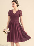 Chiffon Suzanne V-neck Dress Homecoming Dresses Lace With Lace Knee-Length Homecoming A-Line