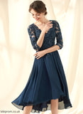 Dress Sequins Lace Chiffon Mayra V-neck Cocktail With Asymmetrical Cocktail Dresses A-Line
