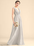Neckline A-Line Floor-Length Fabric Embellishment Length Ruffle V-neck Silhouette Christina Straps A-Line/Princess Bridesmaid Dresses