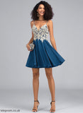 Chiffon A-Line With V-neck Lace Short/Mini Beading Homecoming Kaylah Dress Homecoming Dresses