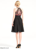 Cocktail Dresses With Lace Bailee A-Line Appliques Cocktail Chiffon Neck Scoop Dress Knee-Length