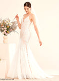 Wedding Dress Tulle Lace V-neck With Harmony Trumpet/Mermaid Train Wedding Dresses Lace Court