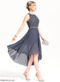 Cocktail Dresses Lace Neck Scoop Beading Asymmetrical Nataly With Cocktail Dress A-Line Chiffon