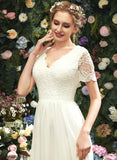 Suzanne Lace Wedding Dresses Wedding Asymmetrical With Dress A-Line V-neck