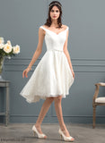 Wedding With Dress Asymmetrical A-Line Wedding Dresses Cassandra Lace Bow(s)