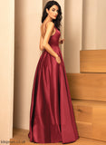 Neckline Floor-Length Silhouette Pockets Length Embellishment V-neck A-Line Fabric Magdalena Floor Length Sleeveless Bridesmaid Dresses