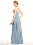 Neckline Silhouette Pockets Ruffle Fabric V-neck A-Line Floor-Length Embellishment Length Mia Bridesmaid Dresses