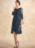 Mother of the Bride Dresses Sequins Sheath/Column Chiffon Mother of Bride Knee-Length With the Lace Dress Neck Kelsie Scoop