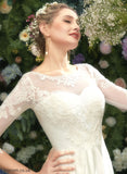 Illusion Melissa Lace With A-Line Wedding Dresses Tea-Length Wedding Dress