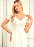 Gisselle Lace Floor-Length Lace Wedding A-Line Chiffon V-neck With Wedding Dresses Dress