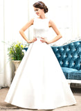 Dress Wedding Janet Sequins Wedding Dresses With Neck Ball-Gown/Princess Scoop Beading Floor-Length Satin