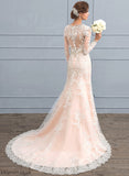 Wedding Jayla Trumpet/Mermaid Train V-neck Lace Court Tulle Wedding Dresses Dress