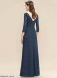 Neckline Bow(s) Length Ruffle V-neck A-Line Floor-Length Fabric Embellishment Silhouette Mikaela Bridesmaid Dresses