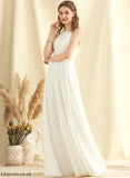 Scoop Pockets Chiffon Wedding Wedding Dresses With A-Line Dress Ximena Lace Neck Floor-Length
