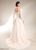 Wedding Dresses Ball-Gown/Princess Sequins Rylee Off-the-Shoulder Train With Wedding Dress Court