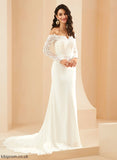 Wedding Clare Train Chiffon Wedding Dresses Court Trumpet/Mermaid With Lace Dress Off-the-Shoulder