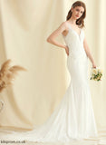 V-neck Kelly Wedding Dresses Trumpet/Mermaid Court Lace Wedding Dress Train Chiffon