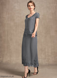 Mother Tea-Length of Dress Mother of the Bride Dresses Kaylin With A-Line Neck Sequins Bride the Scoop Lace Chiffon