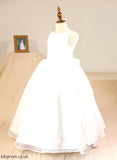 Flower Girl Dresses Organza/Satin (Petticoat Girl Bow(s) Haley included) Neck Sleeveless Scoop Ball-Gown/Princess - With Dress Flower Floor-length NOT