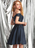 Lace Dress With Homecoming Dresses Homecoming Short/Mini A-Line Satin Off-the-Shoulder Mckenzie
