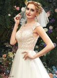 Illusion Wedding Beading Lace Dress Train Wedding Dresses With Riya A-Line Court Sequins