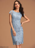 Lace Knee-Length Homecoming Alma Scoop Homecoming Dresses Dress Sheath/Column Lace With Neck