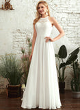 Neck Wedding Dress Scoop Floor-Length Ruby Wedding Dresses A-Line