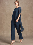 Mother of the Bride Dresses of Jumpsuit/Pantsuit Ankle-Length Uerica Scoop Bride Mother Chiffon the Dress Neck