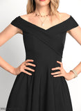 A-Line Crepe Stretch Cocktail Dresses Sal Asymmetrical Off-the-Shoulder Cocktail Dress