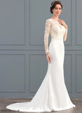 Stretch Wedding Dresses Sweep Dress Illusion Lace Crepe Train Wedding Trumpet/Mermaid Lucia