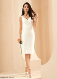 Wedding Dress Sheath/Column Wedding Dresses Jean V-neck Knee-Length Lace