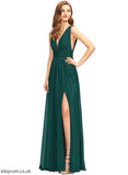 Neckline Length Silhouette V-neck Pleated Embellishment A-Line Fabric Floor-Length Chloe Bridesmaid Dresses