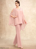 V-neck With of Bride Mother Floor-Length Dress Mother of the Bride Dresses Jumpsuit/Pantsuit Chiffon the Beading Harley