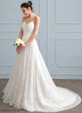 Ruffle Train Wedding Sweep Milagros With Wedding Dresses Dress Sweetheart Lace A-Line