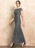 Mother of the Bride Dresses Tulle Dress Ankle-Length Beading Neck Scoop the Mother of Trumpet/Mermaid Sequined With Lace Sequins Stephanie Bride